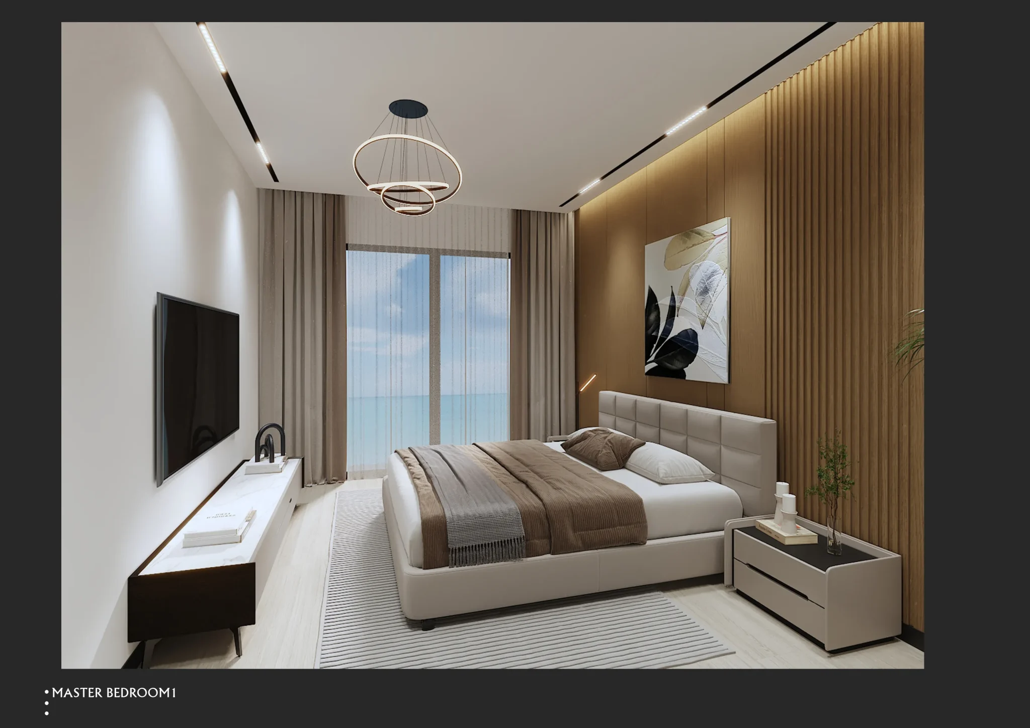 GEORGE Group apartment solution image showing a bedroom with fitted wardrobe storage.