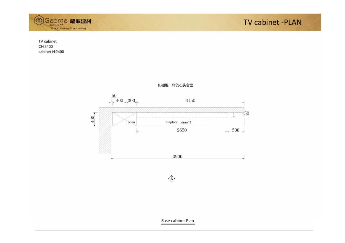 2D TV cabinet plan for the Swedish apartment project