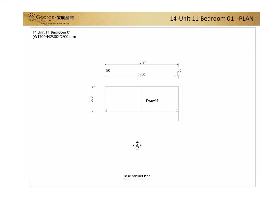 Second 2D bedroom wardrobe plan for the British apartment project
