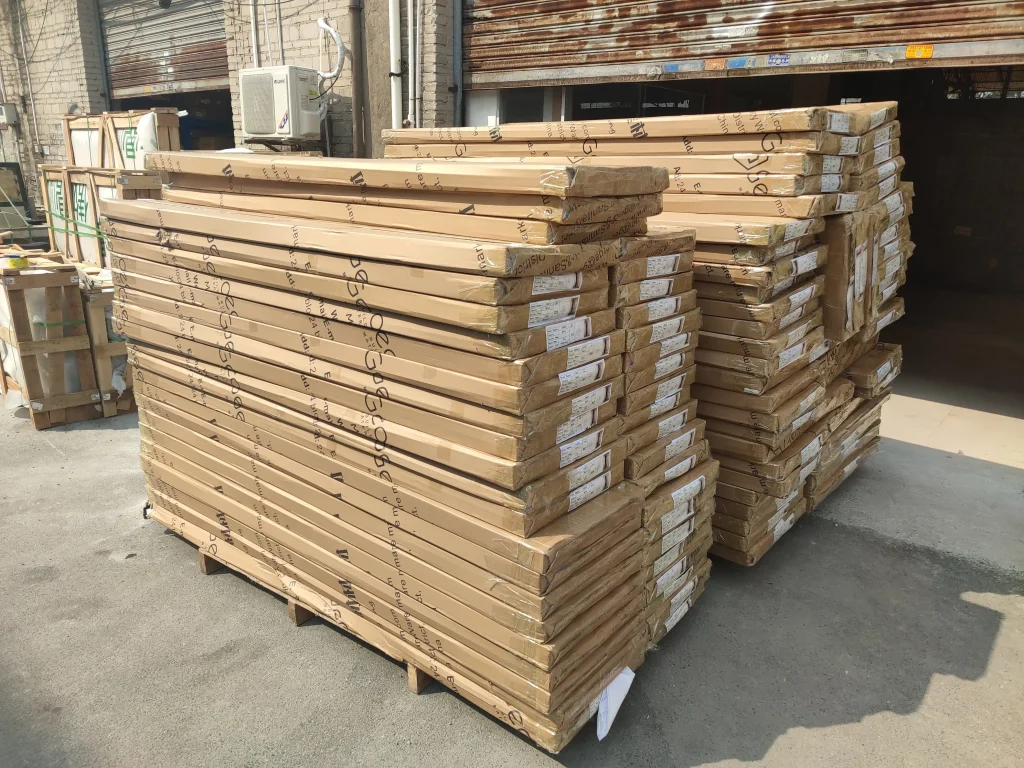 GEORGE Group packing and logistics reference showing protected project materials prepared for movement.