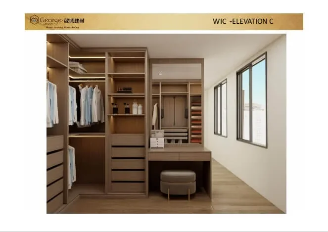 3D walk-in-closet cabinet design for the Swedish apartment project